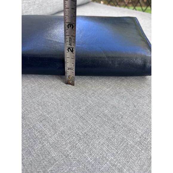 Vintage Sassy Navy Blue Small Purse Clutch Handbag Envelope W/ Bow 70's 80's - Picture 5 of 10